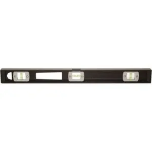 Johnson Level & Tool Magnetic 96" Long 5 Vial I-Beam Level Aluminum, Black, 3 Plumb & 2 Level Vials 3896