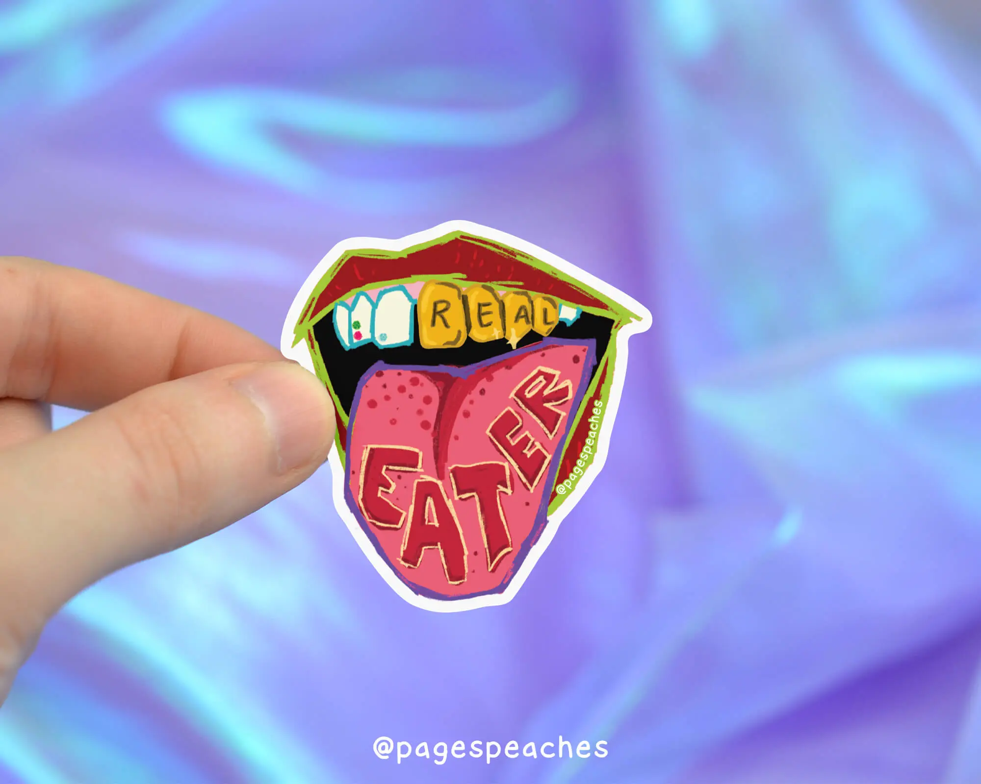 Page's Peaches Real Eater Vinyl Sticker decal Matte Decorative