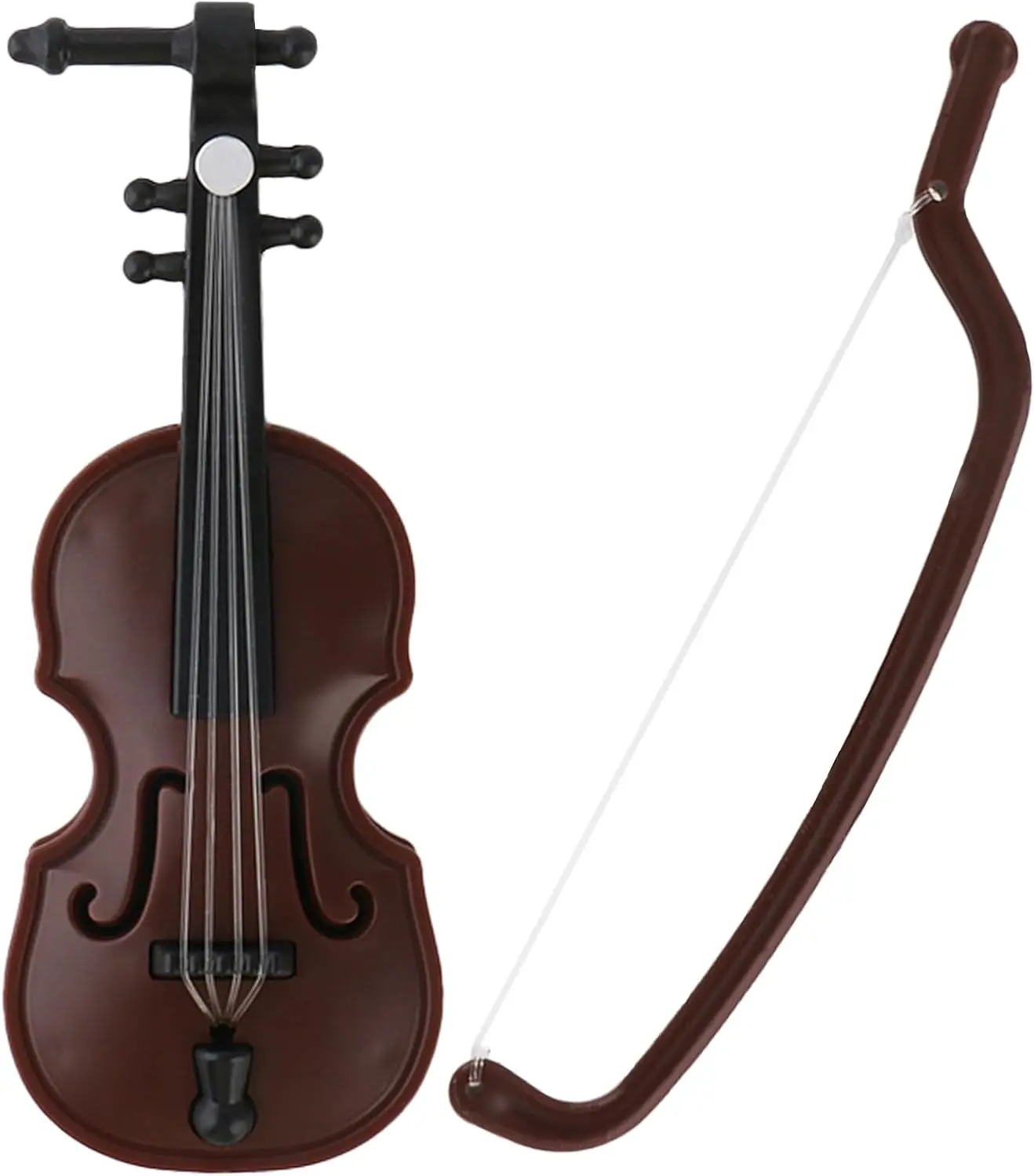 Worlds Smallest Violin Mini Musical Instruments Tiny Violin with Bow Dollhouse Miniatures Accessories Doll House Decoration Musical Instrument Happy New Year Valentines Day  Ornament Toy Violin 3.26 Inch