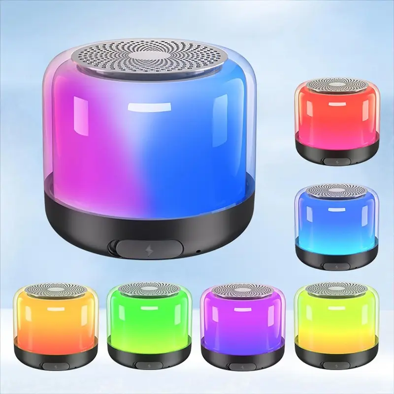Bluetooth Portable Bathroom Speaker - LED Light, Loud HiFi Audio, 360° Panoramic Stereo, Stereo Pairing, 4-6 Hours Playtime, Smartphone Compatible, Beautiful Room Decoration for Home, Outdoor Use, Portable Speakers, For Smartphones Or Tablets