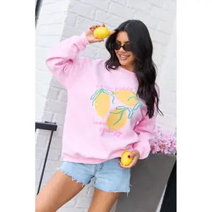 Easy Peasy Light Pink Graphic Sweatshirt