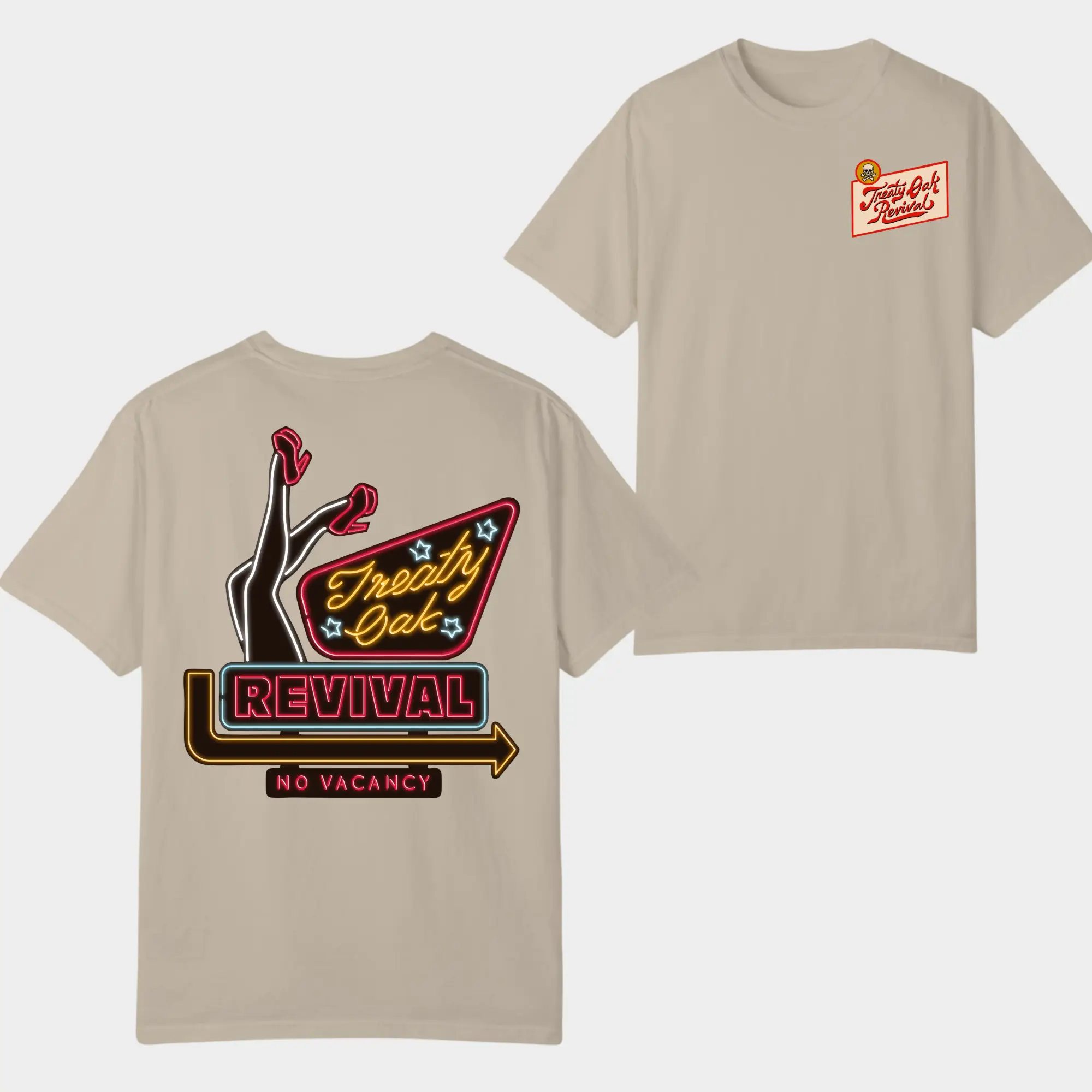 Treaty Oak Revival No Vacancy T-Shirt, Vintage Southern Rock Band Graphic Tee, Concert Outfit Top, Casual Summer Streetwear Apparel for Music Fans