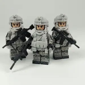 1.6in Tall US Soldier UCP Cement Gray OTV Camo Building Blocks Third-Party Hyper-Detailed Full Equip Military Set (Ages 12+)