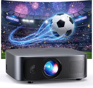 Short Throw Projector 4K with WiFi and Bluetooth,2000ANSI Auto Focus Keystone Smart Projector Built in Apps Dolby Audio Home Theater Movie Portable Outdoor Projector Ceiling Gunmetal