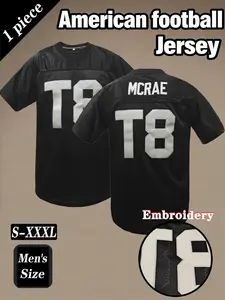 Men's football jersey, Sleeve jersey, T8 concert style, MCRAE embroidered loose and breathable comfortable sportswear, fantasy themed T-shirt, essential for fans, ideal gift, unisex version, suitable for sports occasions and casual wear