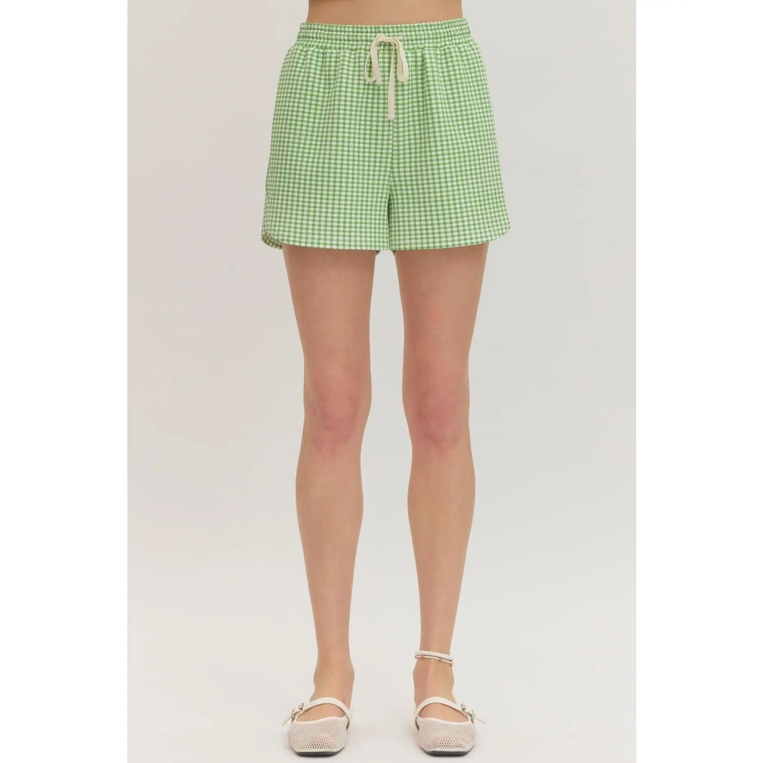 Green Gingham Shorts