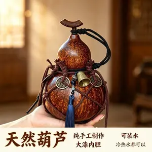 Chinese Retro Gourd Wine Flask Wenwan Decor Ornament