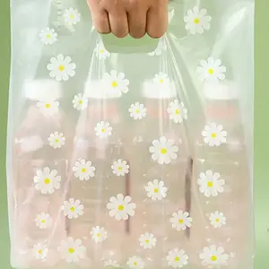 Daisy Four-Finger Bag Food Packaging Bag, Fruit Salad Bag, Cake Takeout Bag, Graduation Gifts Wrapping Bag, Handbag, Versatile Storage Solution