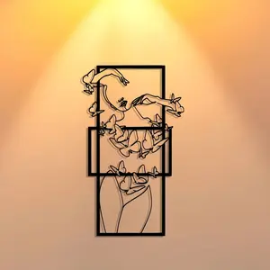 1 piece of beautiful metal plaque, Halloween abstract art, Christmas elegant design, Art Deco Style, wall art, craft sign wall decoration, suitable for offices, living rooms, bedrooms, terraces, kitchens, courtyard walls, store lobby wall decoration