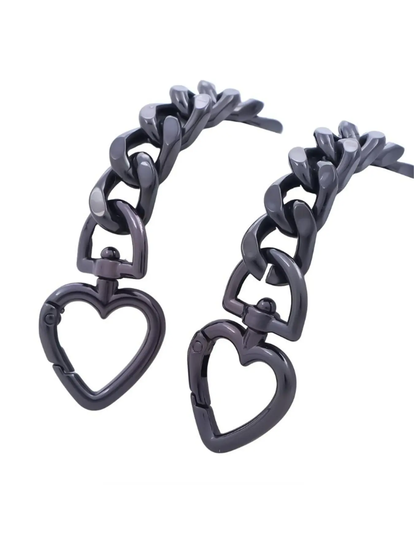 Heart-Shaped Metal Wallet Chain Extender, Durable Fashion Design