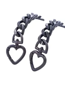 Heart-Shaped Metal Wallet Chain Extender, Durable Fashion Design, Detachable Extension for Crossbody Bags, DIY Accessories, Chain Strap