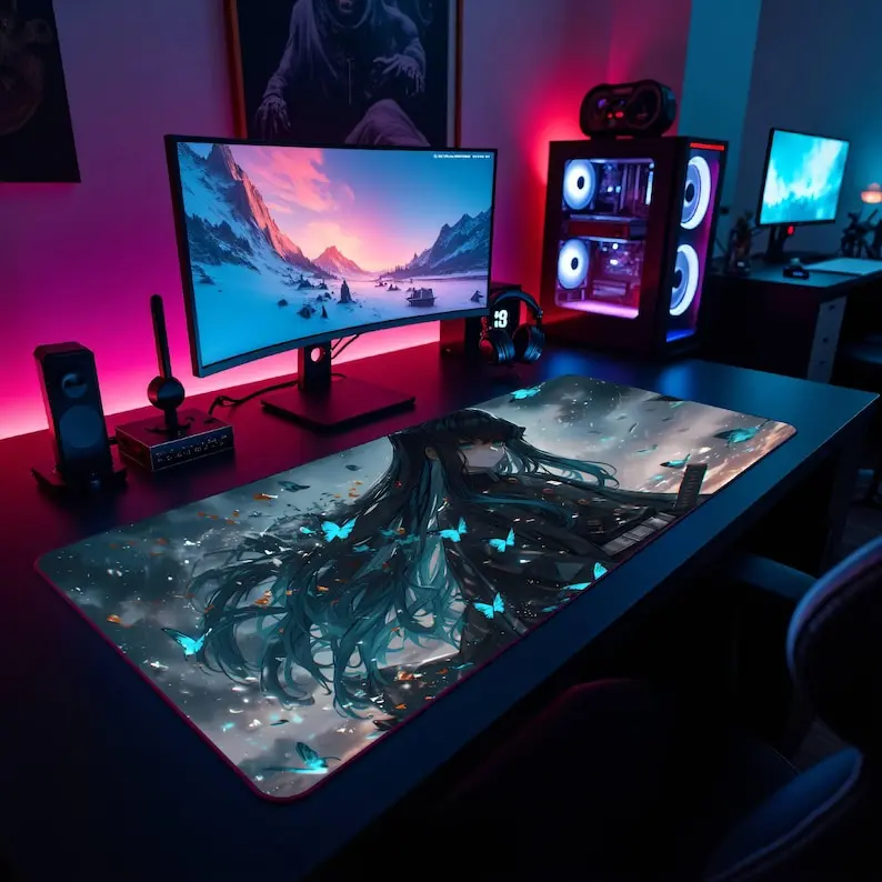 Muichiro Tokito Anime Mouse Pad, Demon Slayer Cartoon Movie Desk Mat, Anime Office Decor, Gaming Accessory, Gift For Anime Fans, Mousepad Gaming