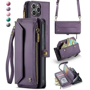Crossbody for iPhone 16 15 14 13 12 11 Pro Max XS XR SE Case Wallet Card Holder