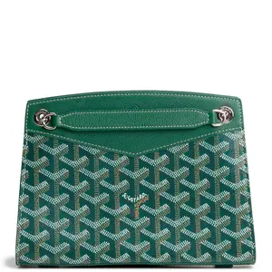 Pre-owned Goyard Goyardine Coated Canvas & Chevroches Calfskin Leather Crossbody Bags Goyardine Rouette Structure Mini Bag Green