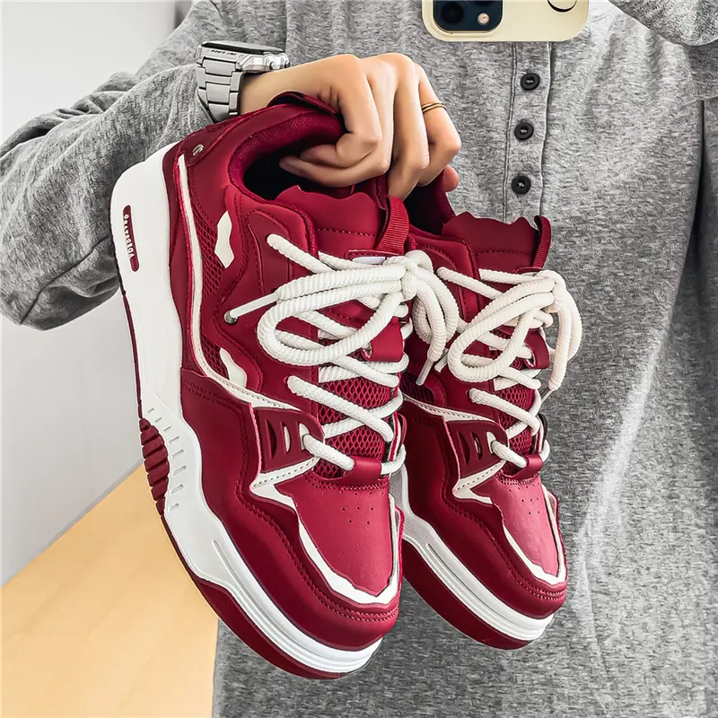 Women's Retro Style Ankle Shoe, Casual Faux Leather Sneakers with a Comfortable Anti-Slip Thick Sole for Everyday Wear, Walking Shoes, Round Toe, Sports Shoes