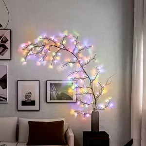 Enchanted Vines for Home Decor Christmas Decorations 1.8M 96 LED Willow Vine Lights with 8 Modes Indoor Decor Artificial Plants Tree Lights for Walls Bedroom Living Room Decor Colorful Flexible Branches