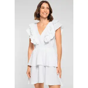 Women's South Cove V-Neck Ruffle Dress | White