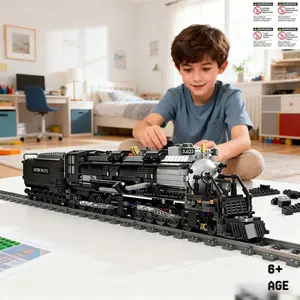 Jestar 1608-Piece Big Boy Steam Locomotive Building Set, Detailed Abs Material Train Model, Perfect Gift for Train Enthusiasts & Collectors