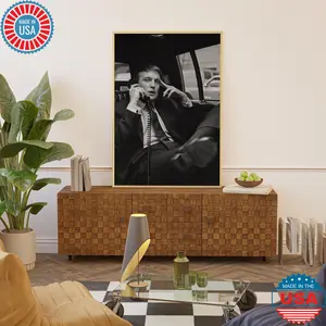 Trump talking on the phone in the back of limo 1970s, Donald Trump Poster, Celebrity Photos, Retro Office Wall Art, President Trump Poster