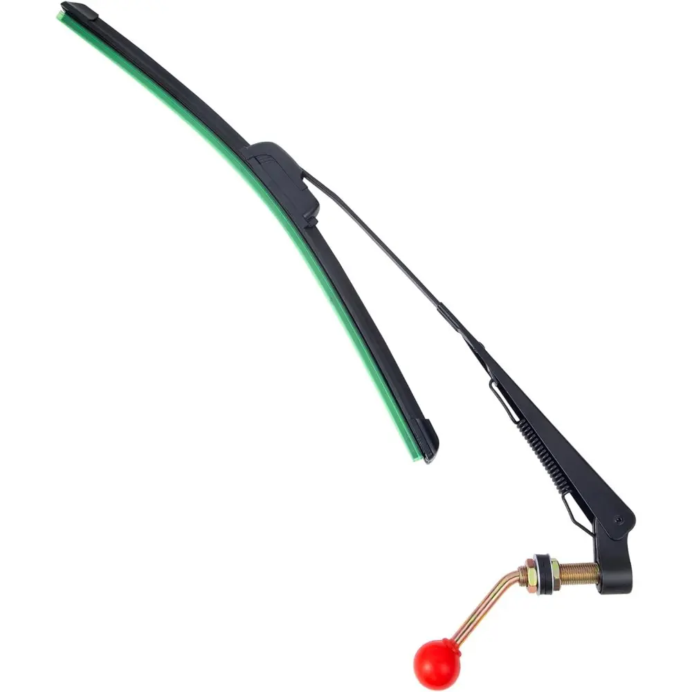 Hand-Operated Manual Windshield Wiper Kit with 15.7’ Rubber Blade, Noise Reduction & Windshield Compatibility for Polaris Ranger RZR, Can Am Maverick X3, Commander, Defender, Pioneer, Golf Cart