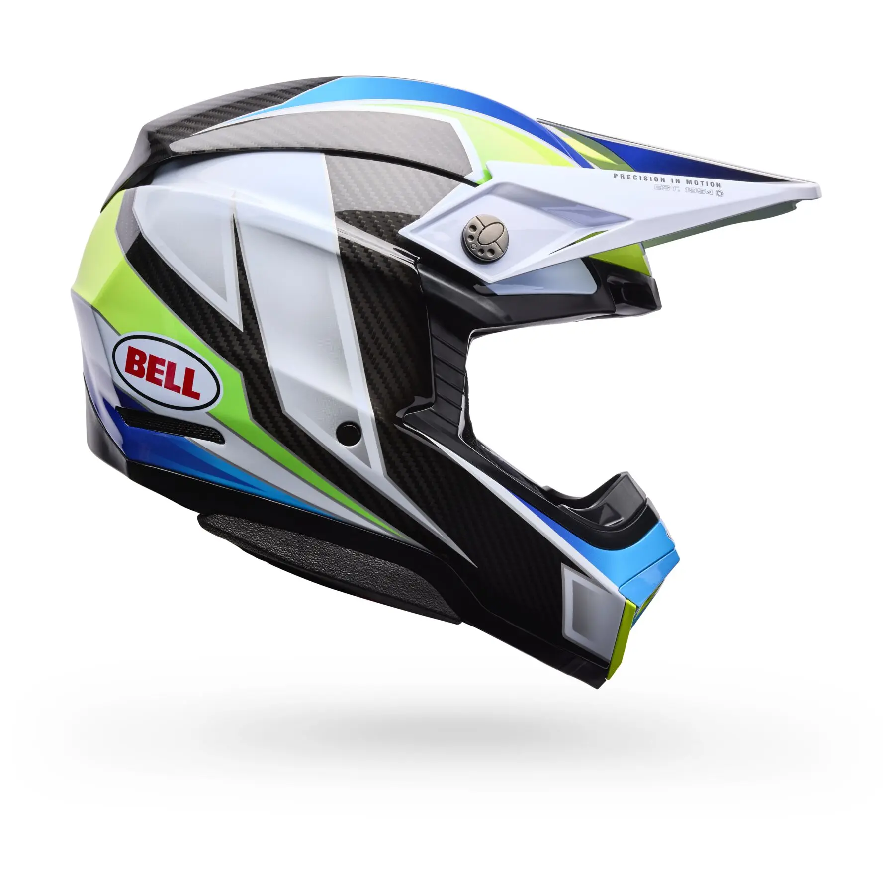 Bell Moto-10 Spherical Grid Helmet - White/Black/Green