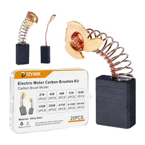 20 Pcs Motor Carbon Brushes Set by Size,10 Models Tool for Drills,Saws,Grinders,Motors
