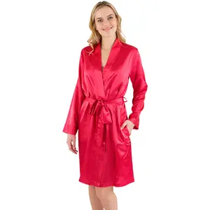Intimo Womens Satin Kimono Robe
