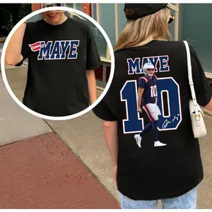 100% Cotton Maye 10 Vintage T-Shirt, Unisex Maye Football Retro Tee, Game Day Football Season, Vintage New England Football, New England Fans