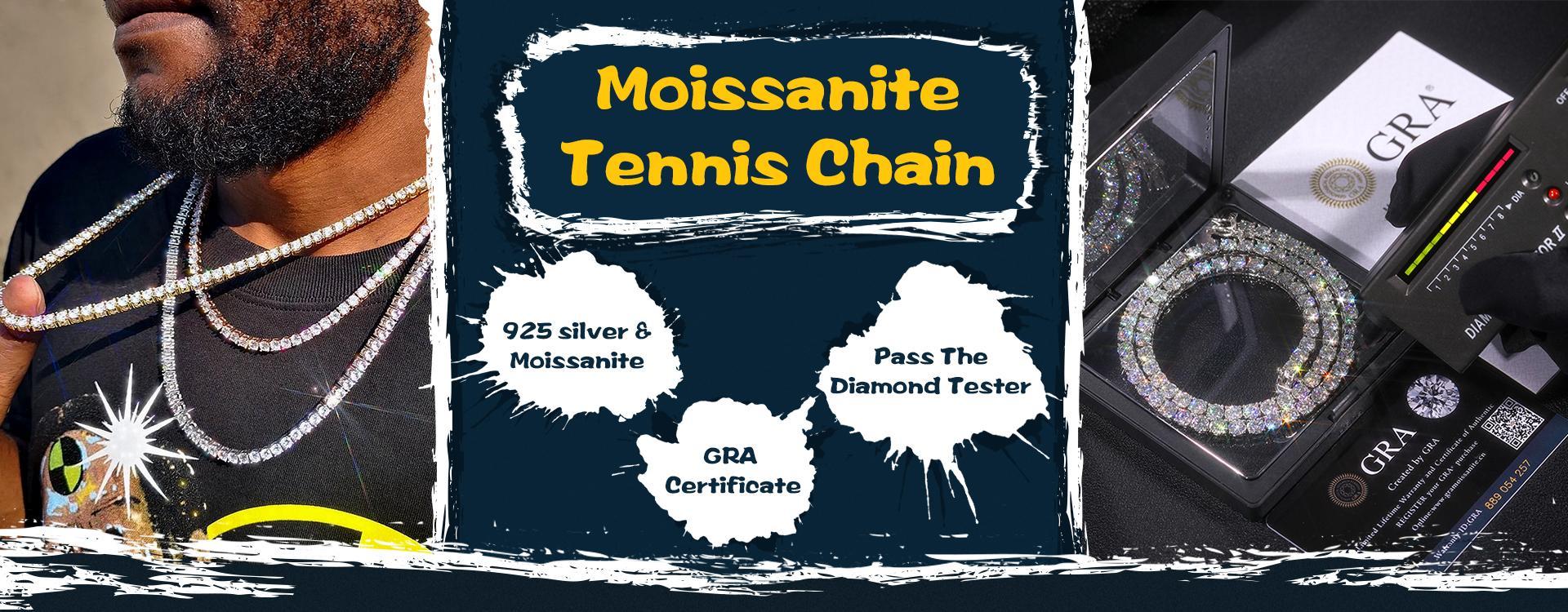 Top Quality 3MM D Color VVS1 Moissanite Tennis Bracelet Necklace For Women Man 100% S925 Silver Sparking Wedding Fine Jewelry