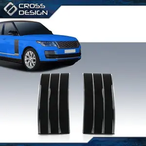 CROSSDESIGN Fit For Range Rover L405 2013-22 Black Door Side Fender Vents Molding Cover Trim