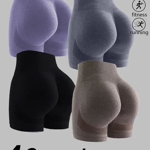 High-Waisted Butt-Lifting Yoga Pants Set, Breathable Mesh Running Shorts, Comfortable and Stylish, Summer Sweat-Proof Fitness Shorts, Gym Shorts Pack