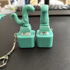 Lizard Button Keychain Press to Make a Sound Relieve Stress Fun Gift Christmas Gift Green Design with Keychain