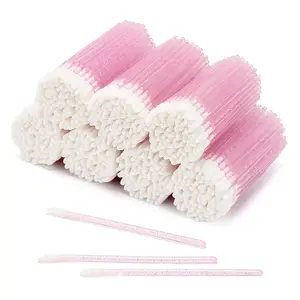 ✨ 50/100/200-Piece Disposable Lip Gloss Brushes, Pink Crystal Handle Multi-Purpose Applicators, Versatile Use for Lipstick Application, Eyelash Extension, and Nail Art Cleaning｜Professional Makeup Tools, Makeup Tool Kit