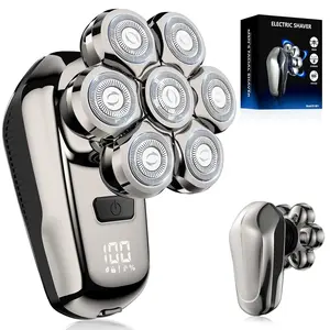 WAEN Head Shaver for Bald Men, Coklean 1400mAh Detachable Electric Shavers Rechargeable Rotary Shaver with LED Display & 8500RPM Motor IPX6 Waterproof Dry/Wet Electric Razor, Gift for Dad Husband