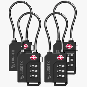 LUGGEX 2/4/6 Pcs TSA Locks for Luggage, 3 Digit Combination, Travel Lock for Suitcase, Backpack, Gym & Student Lockers, Ease of Use & Durable TSA-Core