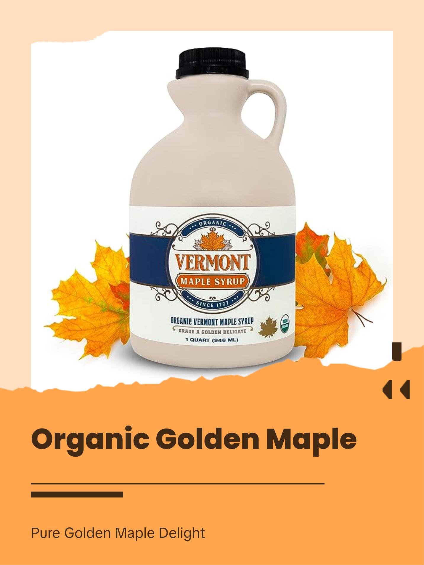 Golden Organic Vermont Maple Syrup - Jug