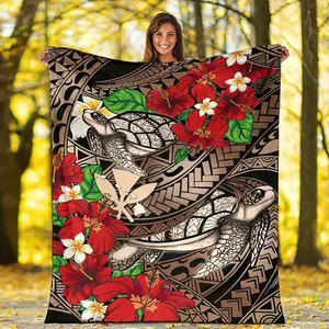 Polynesian Print Hawaiian Tapestry Turtle Style Reggae Tropical