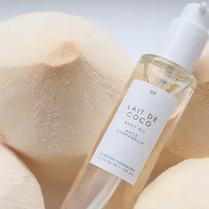 Le Monde Gourmand | Lait de Coco Dual Phase Bath & Body Oil 120mL | Coconut & Vanilla Body Oil | Hydrating Glow Oil