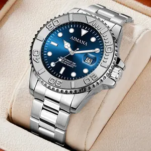 2025 Aimana Swiss Luxury Men’s Watch – Stainless Steel Quartz, Waterproof 30M, Luminous, Vintage Style | Calendar & Small Hands, 40mm Dial, 10mm Thickness, Perfect Gift for Him