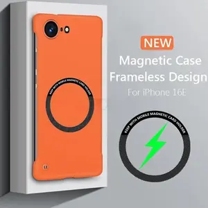 Phone Case - 3pcs [1 Phone Cover + 2 Transparent Screen Shields] Edge-Free Design Slim Magnetic Protective Case for Iphone 16E/17E Iphone 16E Iphone 17E 5G Wireless Charging Rigid Back