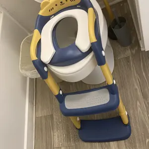 Orzbow Unisex Toddler Potty Training Seat with Step Stool Platform, Adjustable Height, Non-Slip, Splash Guard, Cute Bear Cartoon Design – Toilet Seat for Toddler, Baby Potty Training Commode Chair, Cartoon Potty Training & Commode Chairs #backtoschool