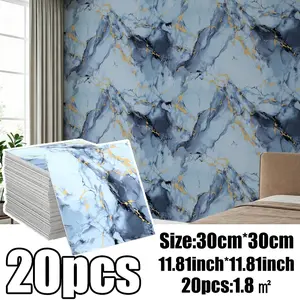 Self-Adhesive Marble Tile Stickers, Kitchen Bathroom Wall Decor, Christmas Easter Thanksgiving Halloween Gifts, Plastic Coating