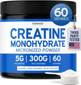 Micronized Creatine Monohydrate Powder 5g – Unflavored – Supports Muscle Growth, Energy & Recovery – Non-GMO, Vegan – 60 Servings