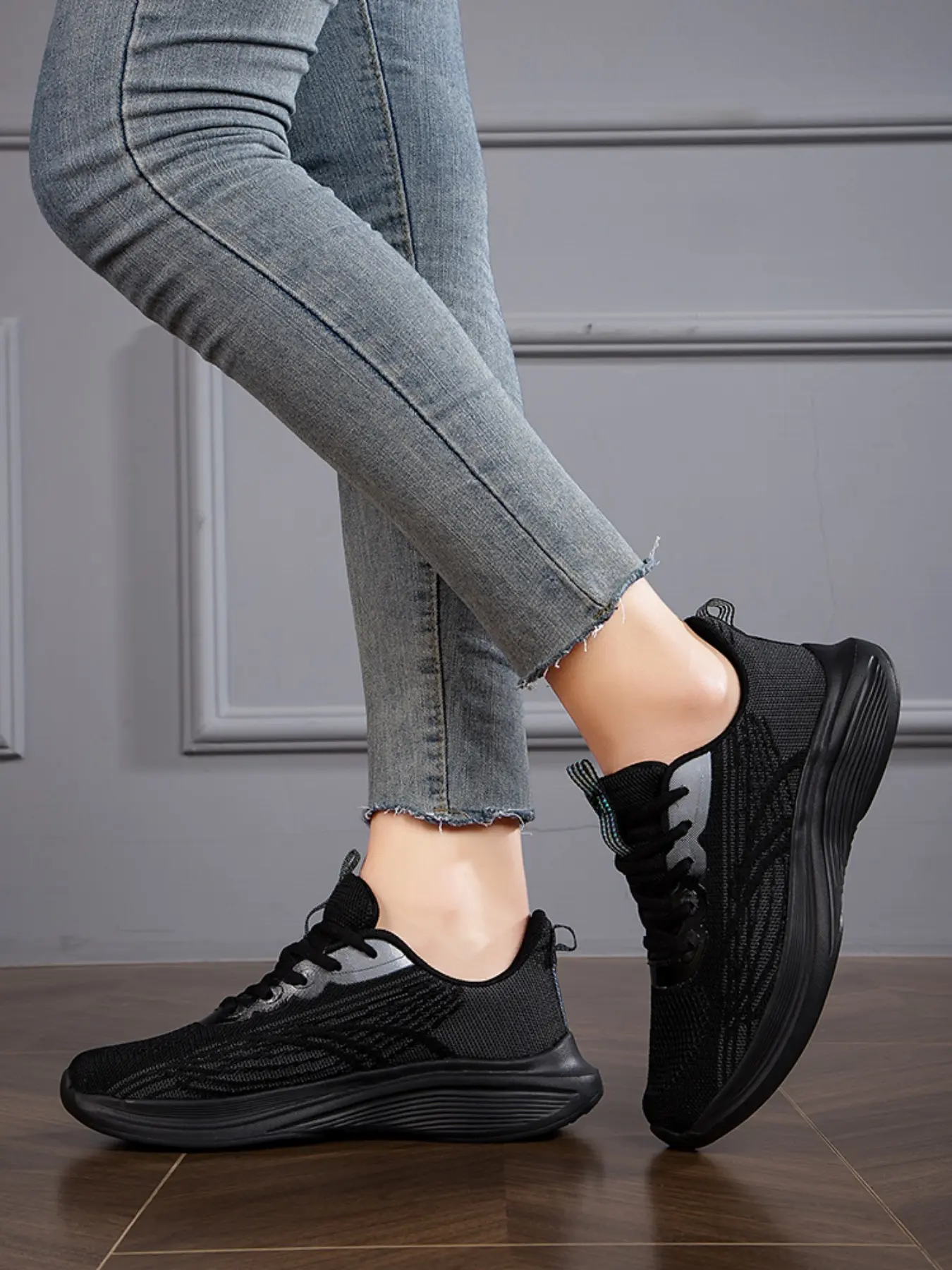 Women's Breathable Mesh Sneakers, Lightweight Casual Sports Shoes, Fashion Flyknit Design, Comfortable Walking Footwear, Workout Sneakers, Athletic Sneakers, Athletic Training Sneakers, Athleisure Sneakers