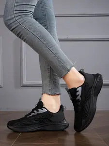 Women's Breathable Mesh Sneakers, Lightweight Casual Sports Shoes, Fashion Flyknit Design, Comfortable Walking Footwear, Workout Sneakers, Athletic Sneakers