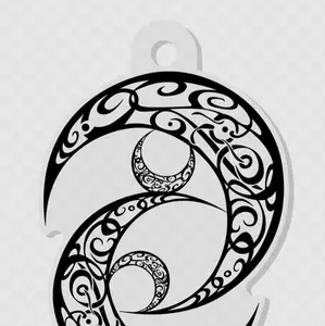 Quad Moon Keychain