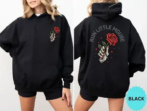 Run Little Mouse Sweatshirt, Haunting Adeline sweater, Dark Romance Merch, Women's Book Lover Gift, Rose Skeleton Hoodie
