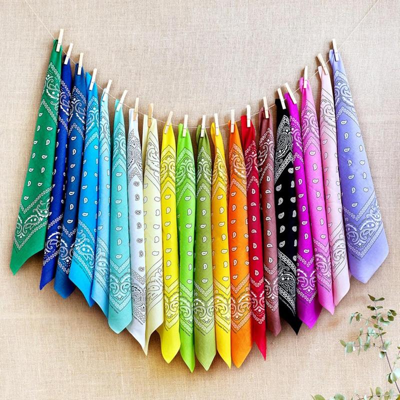 16-30 Pieces Unisex Paisley Bandanas Bulk Multi-Purpose Headband Cowboy Head Wrap Scarf for Women Men Boys Girls