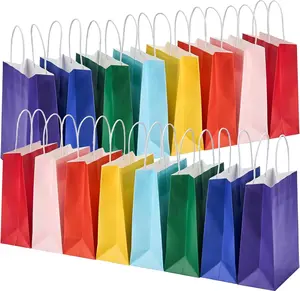 32 Pack Paper Gift Bags with Handles, 5.8"×3.2"×8.25" Party Favor Bags, Gift Bags, Small Gift Bags with Handles, Party Bags,