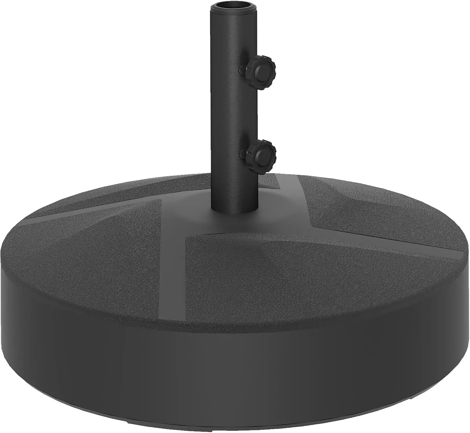Crestholm 66 lbs Fillable Round Umbrella Base, 6 lbs Empty, Anti-Aging HDPE + Steel Holder, Fits 1.4", 1.5" & 1.9" Poles, Fill with Sand or Water for Garden, Poolside, Deck